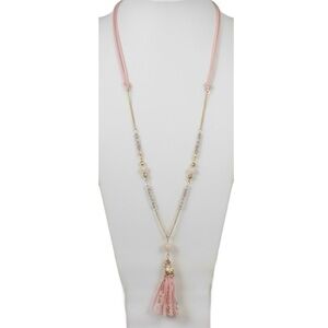 Viola Pink Tassel/Beads Necklace (NWOT)